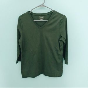 Olive LL Bean 3/4 Shirt